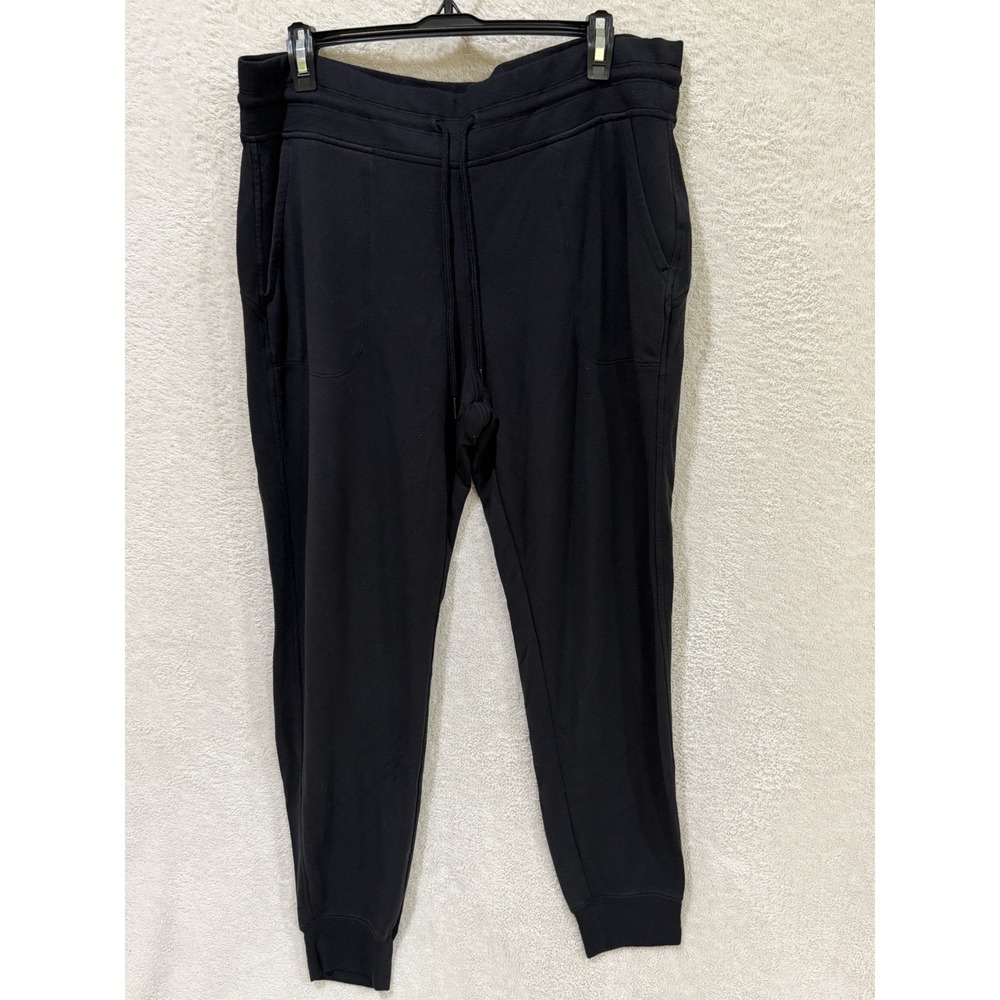 Athleta Balance Midrise Jogger Women's Large Black Soft Fleece Athleisure 882627